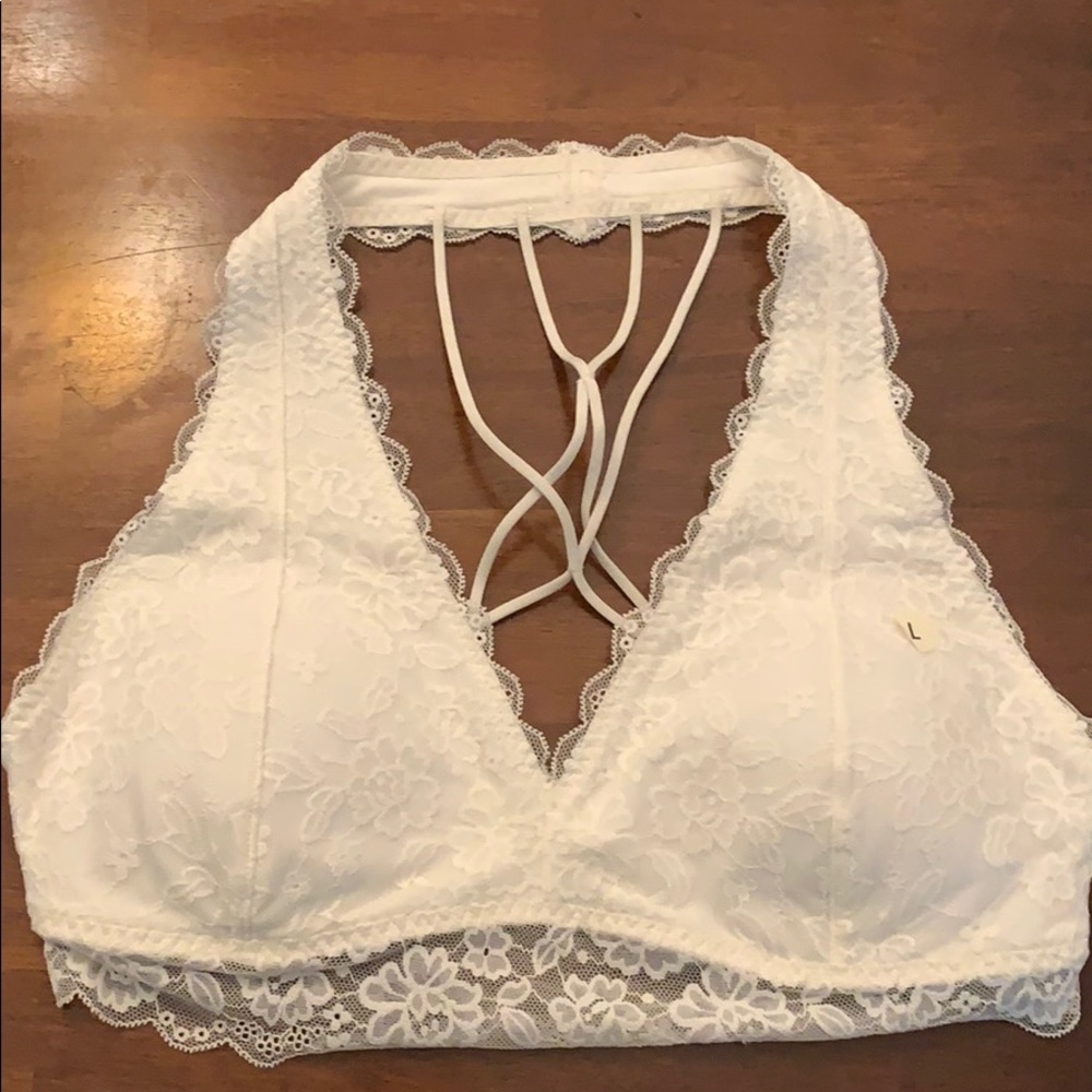 Lace halter bralette